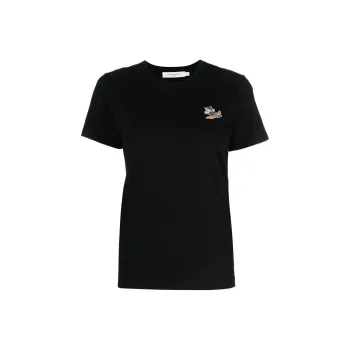 Maison Kitsune Dressed Fox Patch Classic Tee Shirt Black