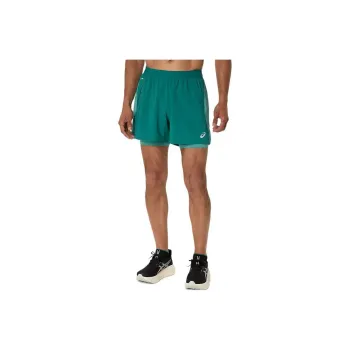 Asics ROAD 2N1 5IN SHORT Casual Shorts Men's Blue Green