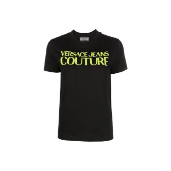 VERSACE JEANS Glittery logo Cotton T shirt