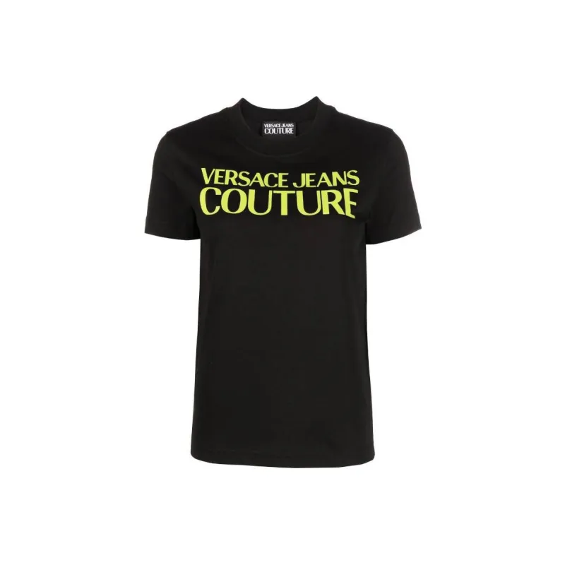 VERSACE JEANS Glittery logo Cotton T shirt-0