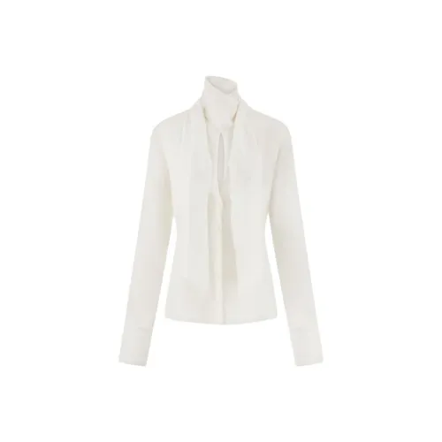 Ferragamo Monogram-Jacquard Tied-Neck Shirt