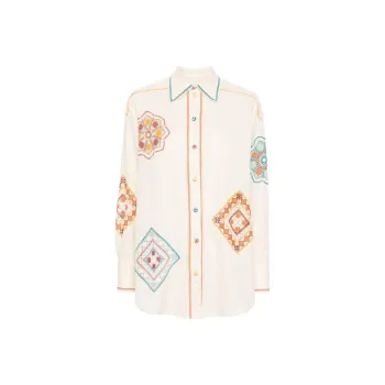 Zimmermann Ottie Crochet Trim Button Up Shirt