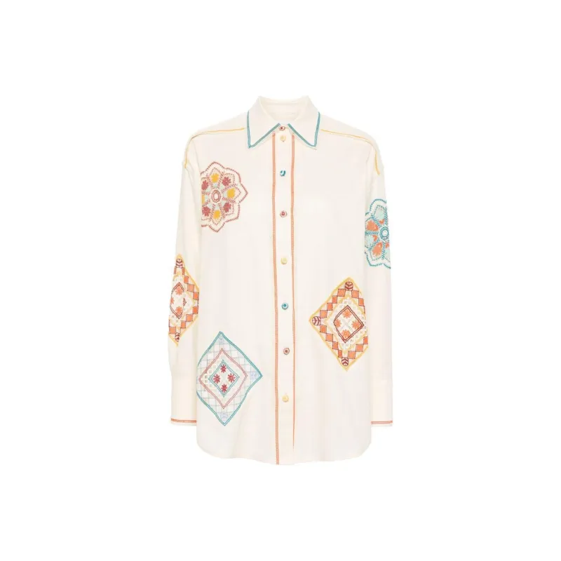 Zimmermann Ottie Crochet Trim Button Up Shirt-0