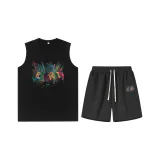 Black Tank Top+Black Shorts (High-Quality Two-Piece Set)