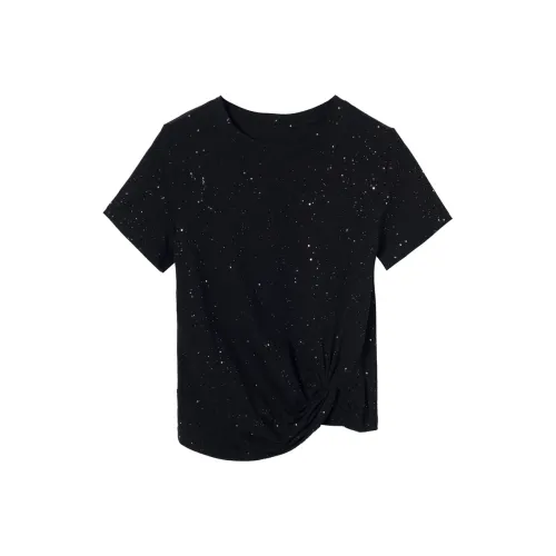 3COLOUR Set in Sleeve T Shirt Women's Black