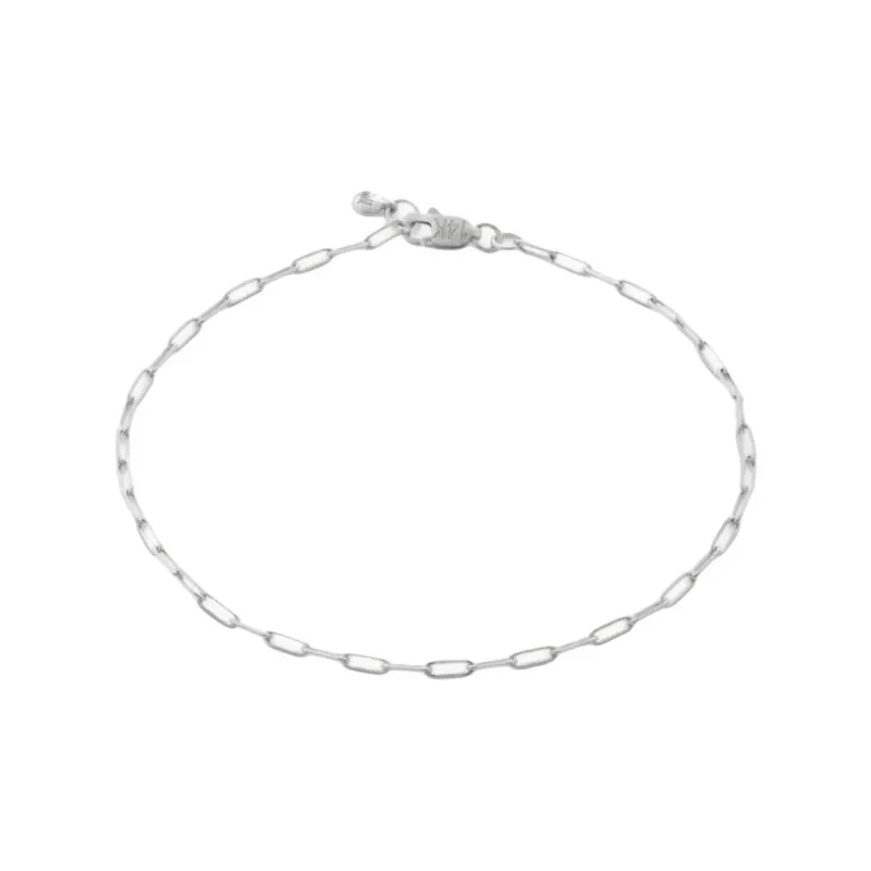 Monica Vinader 14K White Gold Paperclip Bracelet-0