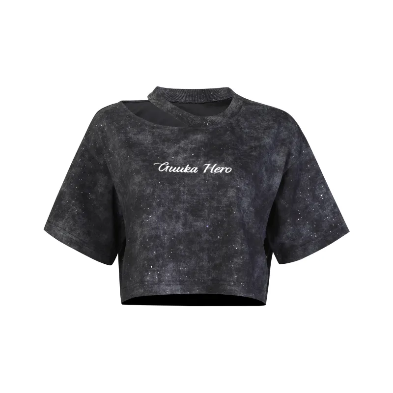 Guuka Hero Drop Shoulder Sleeve T Shirt Women's Black-0