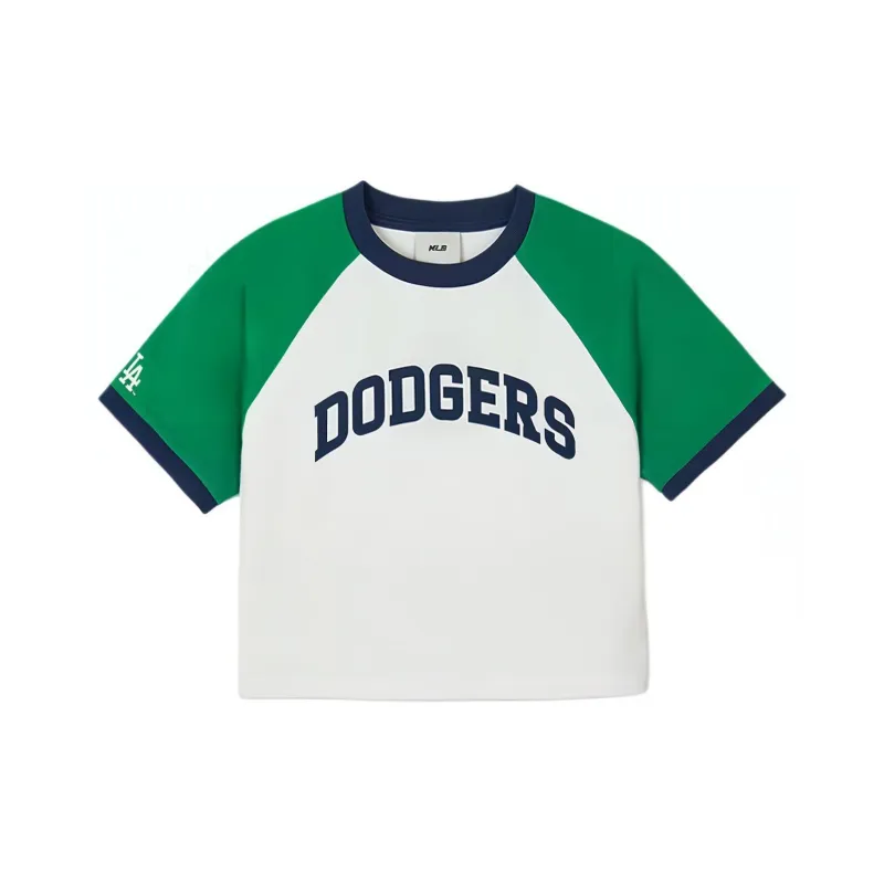 MLB Los Angeles Dodgers Raglan Sleeve T Shirt Women's Neon Green-0