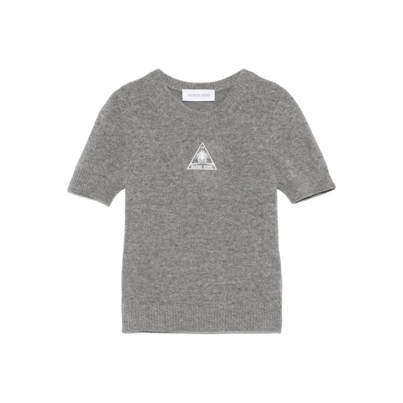 Marine Serre Logo embroidered T shirt-0