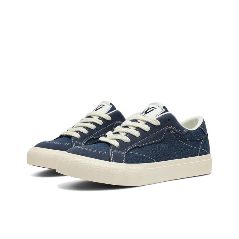 WHITE SANDS Skateboard Shoes Men Low Top Denim Blue/Burgundy/Gray-3