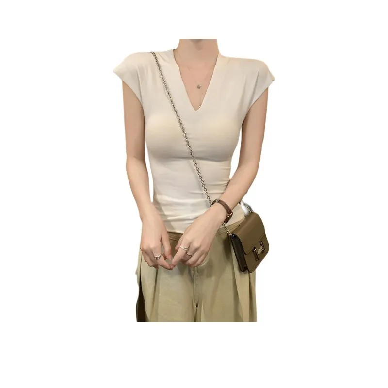 Mu Xiao Xin Set in Sleeve T Shirt Women's White-0