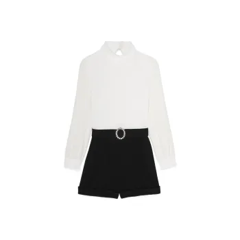 SAINT LAURENT High Waist Backless Playsuit