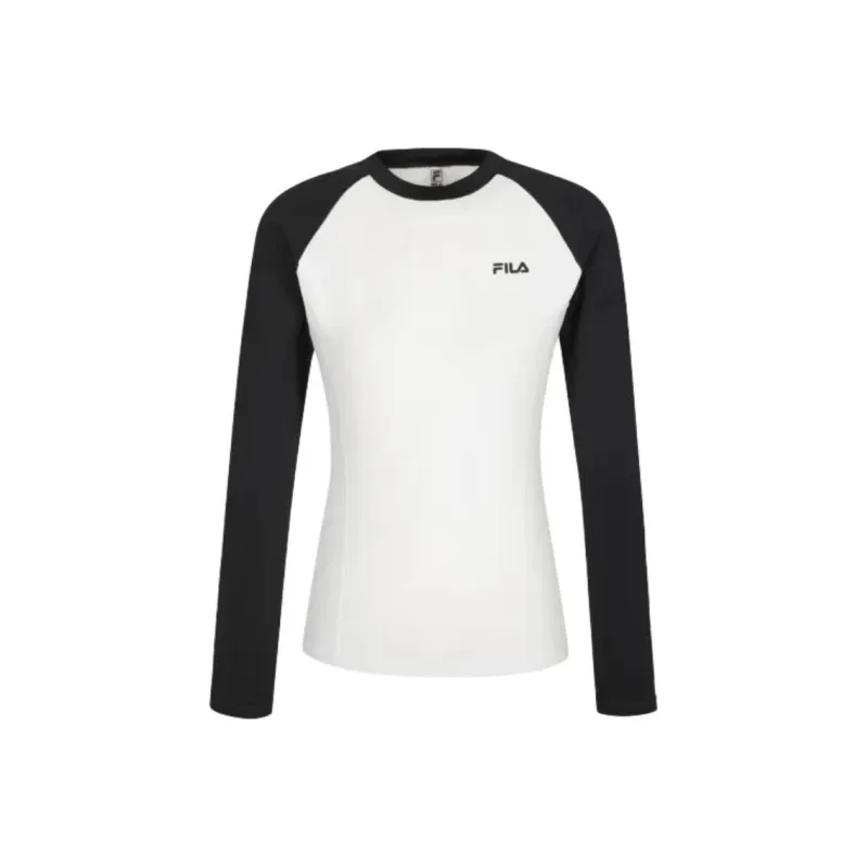 FILA Raglan Sleeve T Shirt Women's Gray White-0