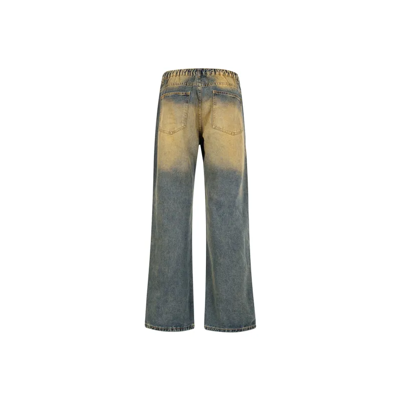 Qnxeey Jeans Unisex Vintage Blue-1