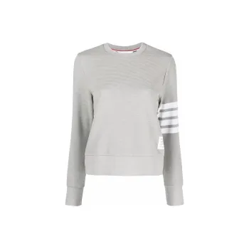 THOM BROWNE 4 Bar Cotton Ribbed Sweatshirt