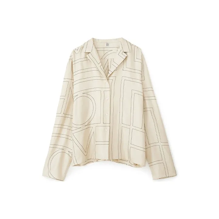 TOTEME Monogram Monogram Buttoned Pyjama Shirt-0