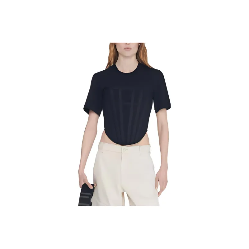 DION LEE Corset Organic Cotton T-shirt-0