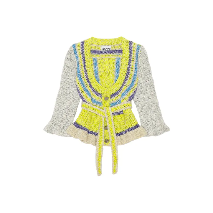 GANNI Novelty Crochet Cardigan 'Egret'-0