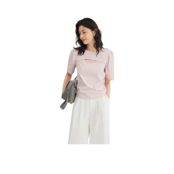 【dme】 T Shirt Women's Sheer Pink