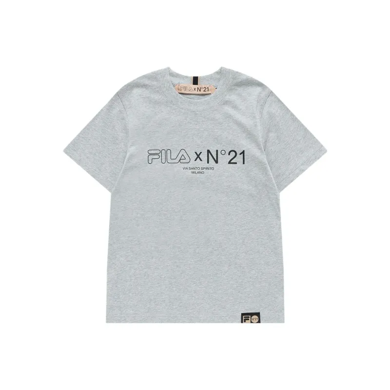 FILA FUSION FILA FUSION X N°21 Co branded Series T Shirt Women's Mist Heather Gray-0