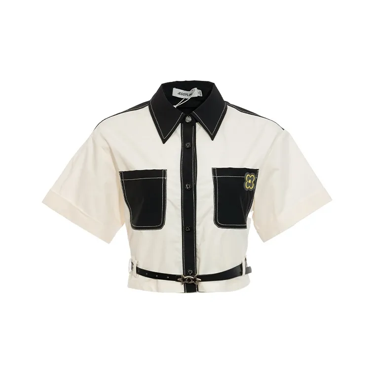 JESSYLINE Shirt Women's Black/Beige-0