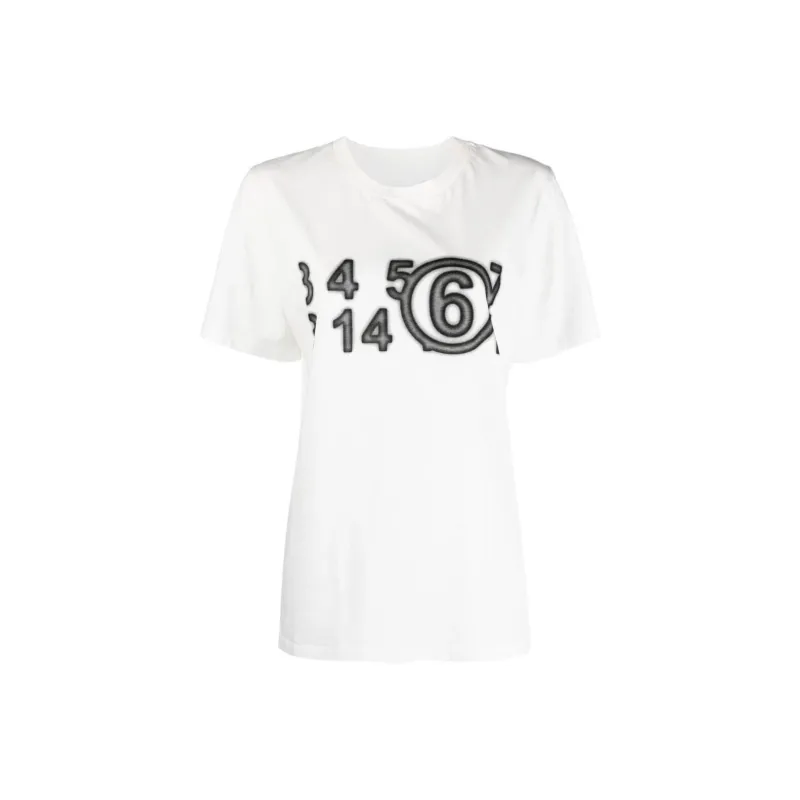 MM6 Maison Margiela Zoom Numbers motif T shirt-0