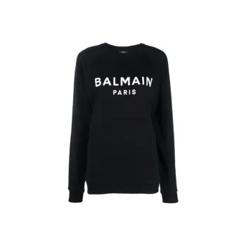 BALMAIN Printed Logo Sweatshirt 'Noir/Blanc'