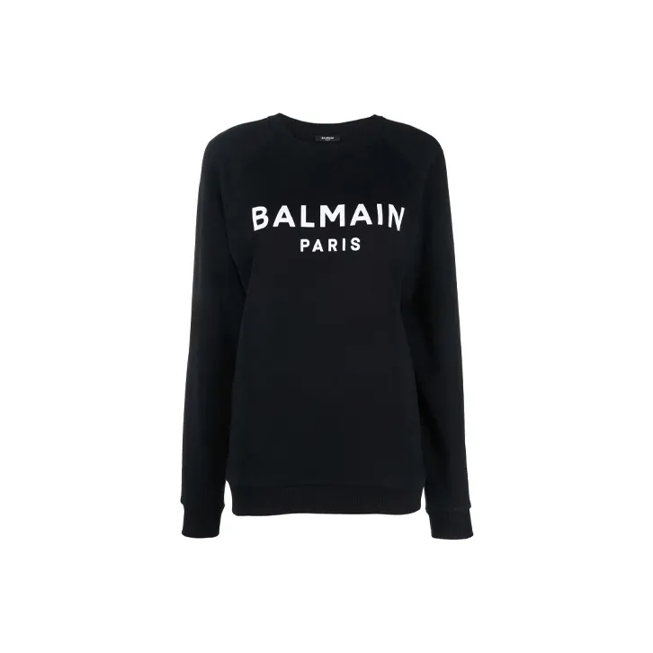 BALMAIN Printed Logo Sweatshirt 'Noir/Blanc'-0