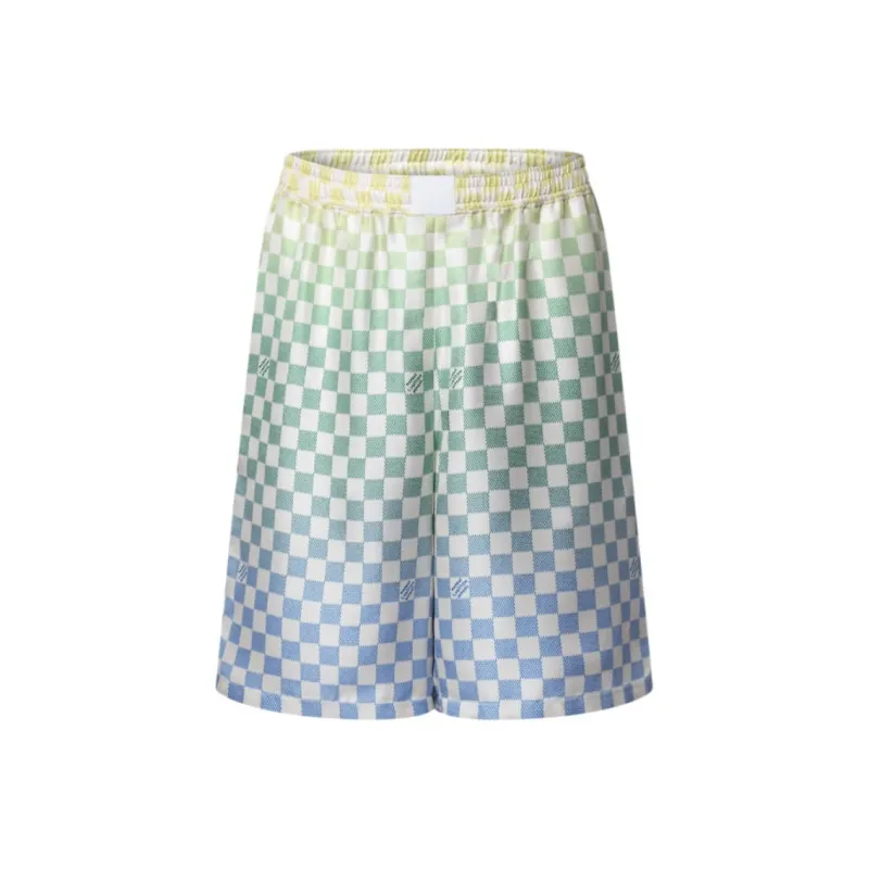 LOUIS VUITTON Damier Gradient Printed Silk Shorts-0