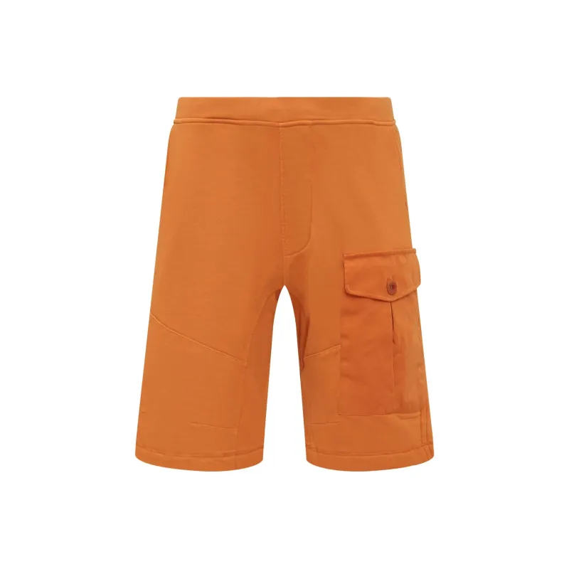TEN C Garment dyed Fleece Shorts-0