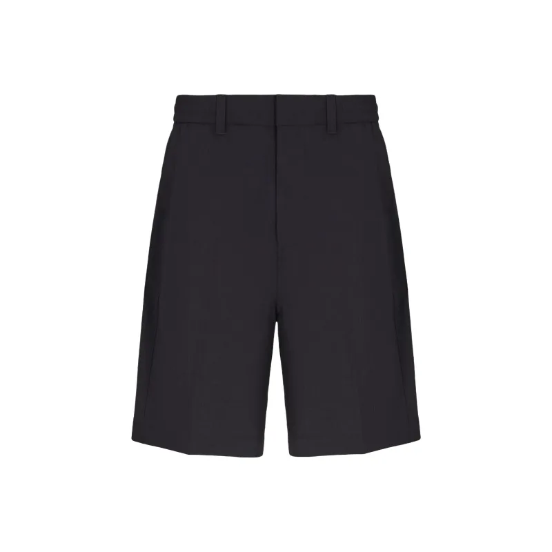 EMPORIO ARMANI Nylon Seersucker Elasticated back Bermuda Shorts-0