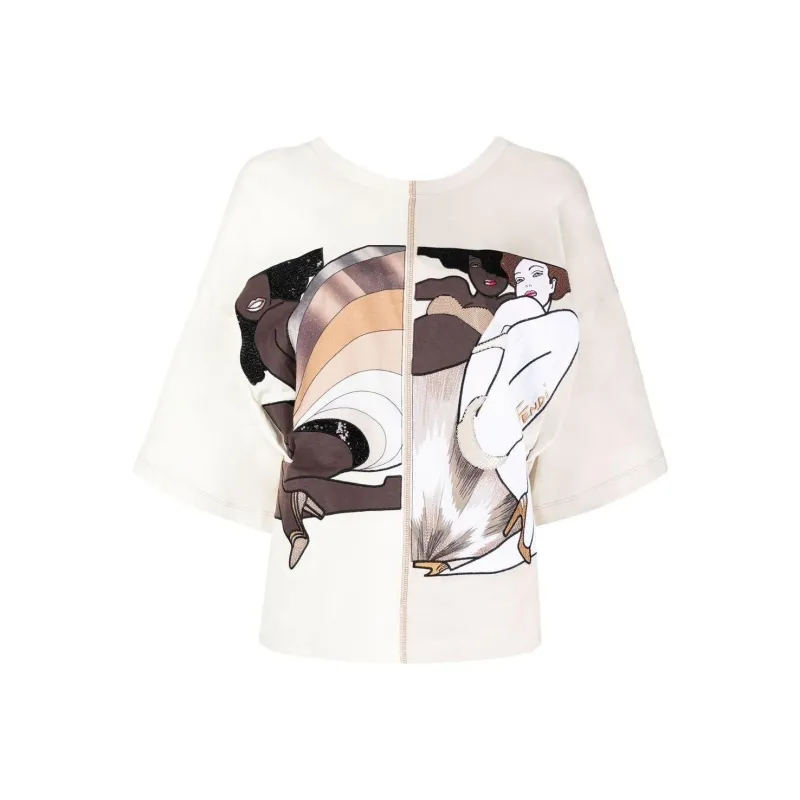FENDI T Shirts Women's White-0