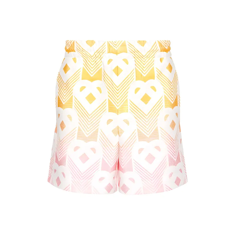 CASABLANCA Monogram Effect Elastic Waist Shorts-0