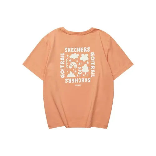 Skechers Drop Shoulder Sleeve T-Shirt Women's Coral Orange