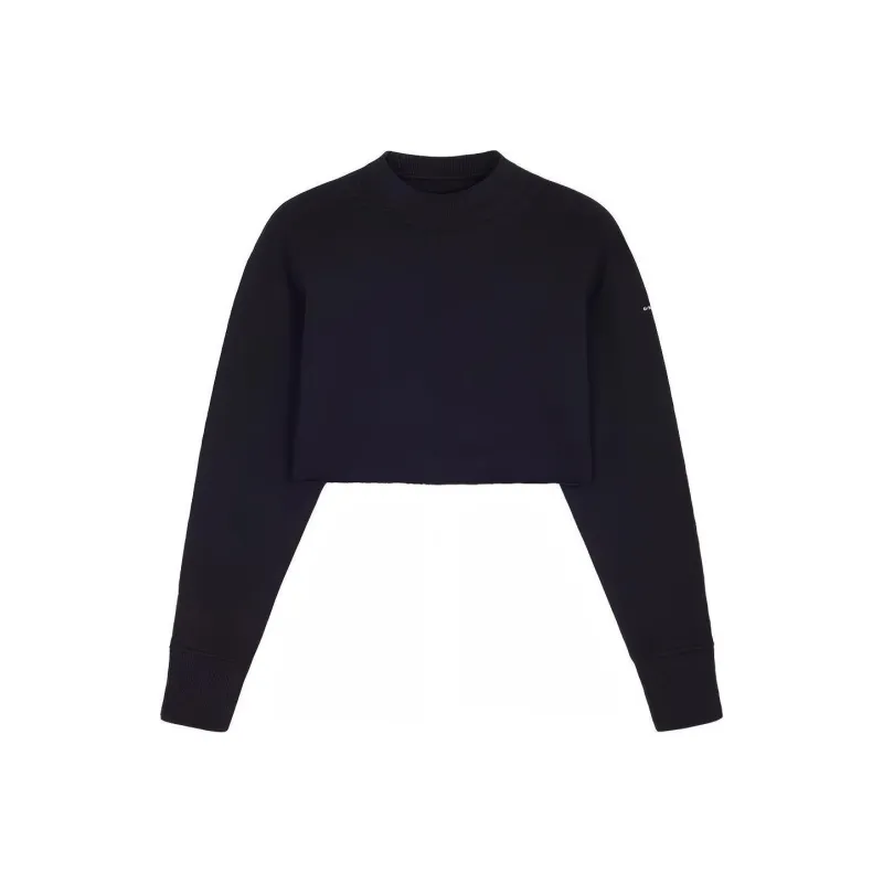 Givenchy Cropped Swearshirt With Embossed Chain Collar 'Black'-0