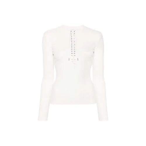 Paco Rabanne Fine ribbed Lace up Top
