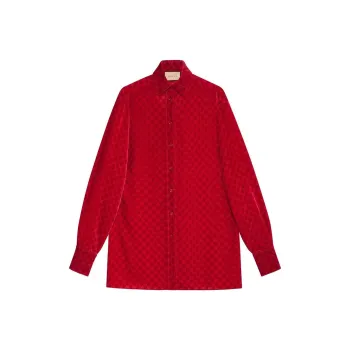 GUCCI GG print Velvet Shirt