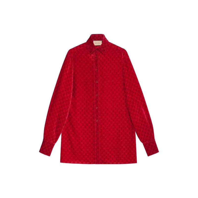 GUCCI GG print Velvet Shirt-0