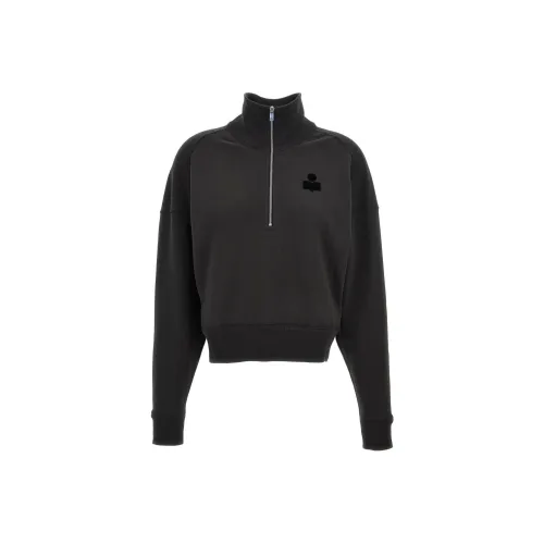 ISABEL MARANT ETOILE Ross Logo Flocked Zip Up Sweatshirt