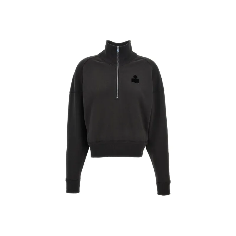 ISABEL MARANT ETOILE Ross Logo Flocked Zip Up Sweatshirt-0