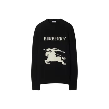 Burberry Equestrian Knight Intarsia Knit Crewneck Jumper