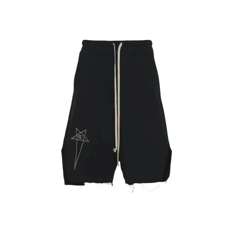 RICK OWENS X Champion Logo Embroidered Drawstring Shorts-0