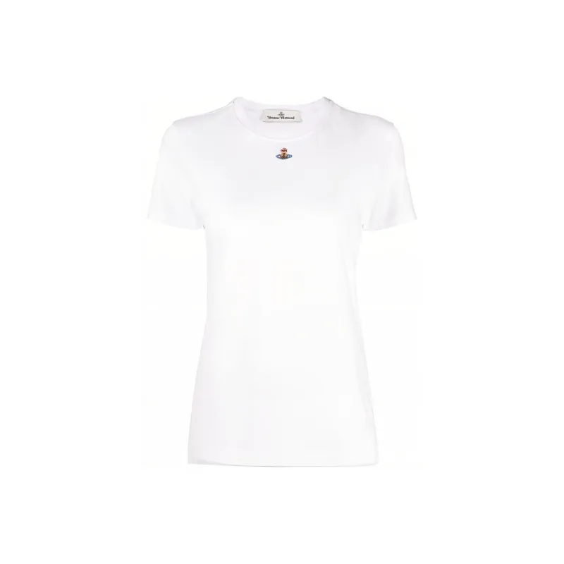 Vivienne Westwood Orb Logo embroidery Cotton T shirt-0