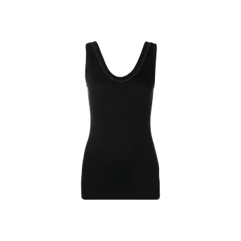 Brunello Cucinelli Embellished Trim Tank Top