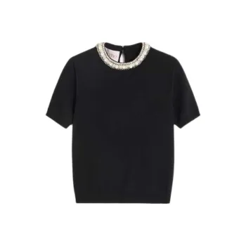 Valentino Embellished Crewneck Knitted Top
