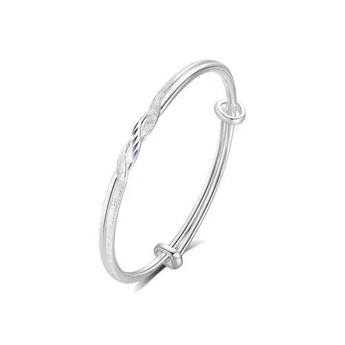 7℃ Yuanyanghuangjin 999 Fine Silver Bangles Womens