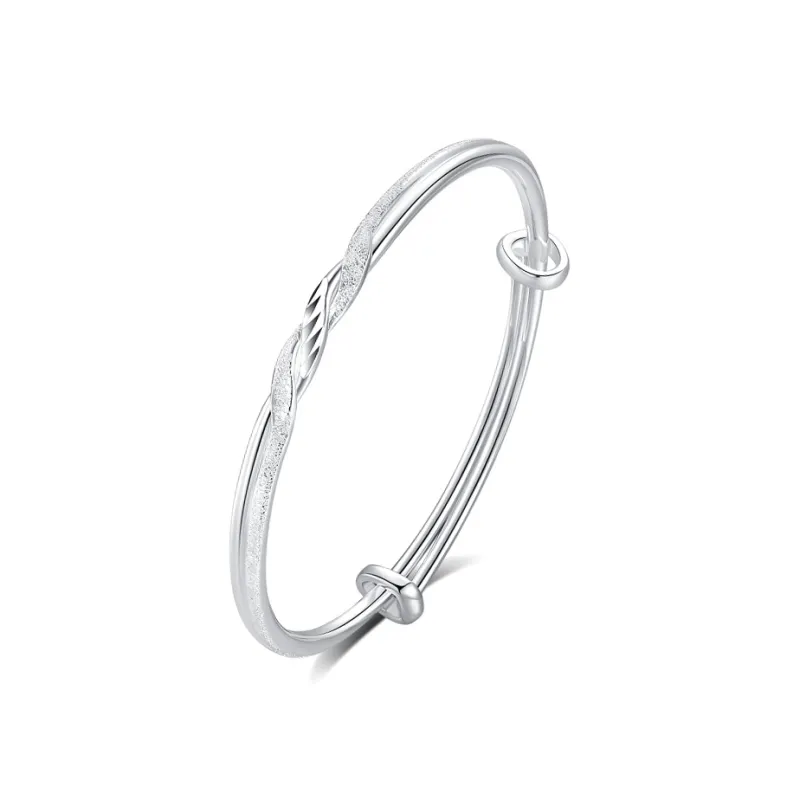 7℃ S999 Fine Silver Bangles Unisex-0