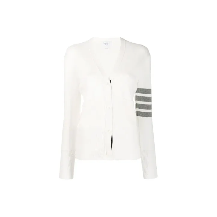 THOM BROWNE 4 Bar V Neck Cardigan-0