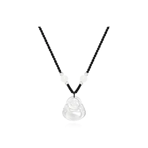 Master Kim White Jade Bodhi Necklaces Women's