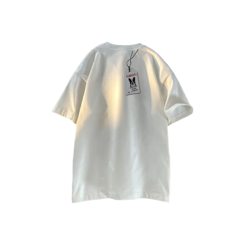 FUERZA Drop Shoulder Sleeve Short Sleeved T Shirts Unisex-15